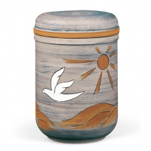 urn met duif in Vogelvlucht