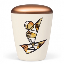 design urn van keramiek met zeilschip