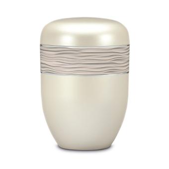 urn van parelmoer-wit edelstaal met Golvende Zee (4500ml)