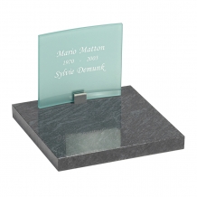 Urnengrafmonument met gebogen glasplaat 30x35cm