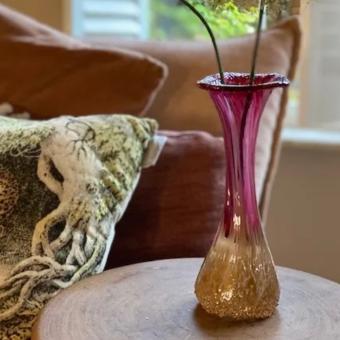 Bloemenvaas met askamer Roze-Beige
