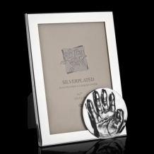 Fotolijst silverplated met ronde zilveren afdruk