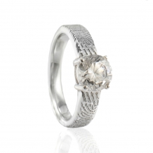Ring met vingerafdruk 4mm en ronde zirkonia