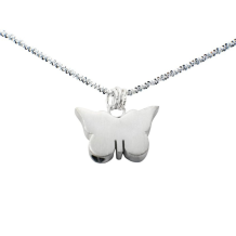 Vlindervormige hanger in zilver met schroefdopje
