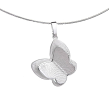 Vlinder hanger in zilver met vingerafdruk