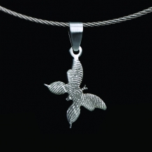 Vlinder hanger in zilver met vingerafdruk