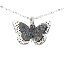 vlinder hanger in zilver