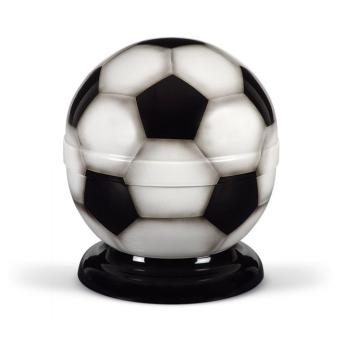 Voetbal urn van edelstaal Wit-Zwart