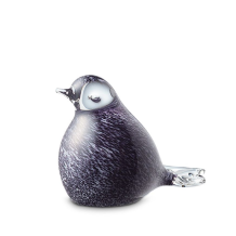 Vogel mini urn van glas: Zwart met Wit
