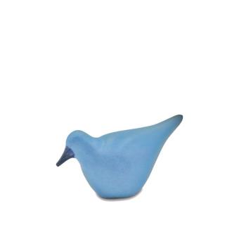 Vogel urn in Lichtblauw keramiek 8cm