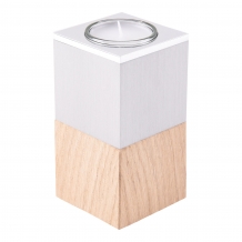 urn met waxine in eikenhout: hoogglans/satijn