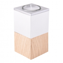 urn met waxine in eikenhout: satijn/hoogglans
