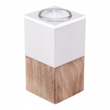 urn met waxine in walnoothout: hoogglans/satijn