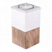 urn met waxine in walnoothout: satijn/hoogglans