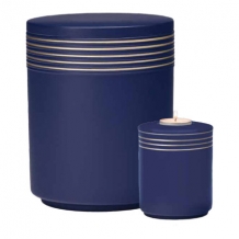 Urn Saphir blauw met cirkels in goudkleur