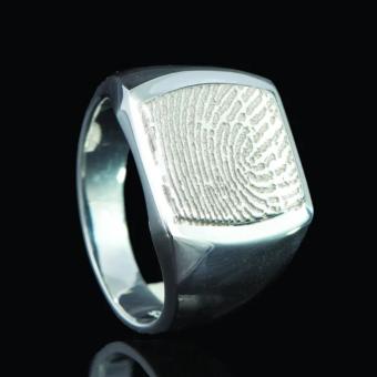 zegelring Sterling zilver met vingerafdruk