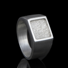 zegelring Sterling zilver met verzonken vingerafdruk