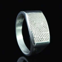zegelring Sterling zilver met vingerafdruk