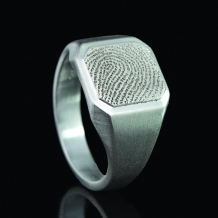 zegelring Sterling zilver met vingerafdruk