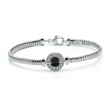Armband in zilver met ronde askamer en zirkonia