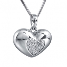 ashanger Sterling zilver Hart met zirkonia hart