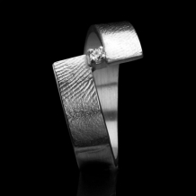 Ring in Sterling zilver + vingerafdruk met edelsteen