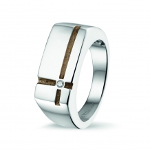 SeeYou Heren Ring Silver Cross + zirkonia