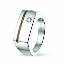 SeeYou Heren Ring Silver Line + zirkonia