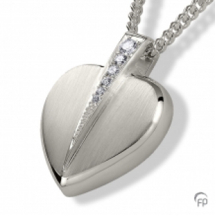 Ashanger Hart in Sterling zilver 18x24mm + zirkonia