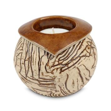 Ares dieren urn in Beige keramiek