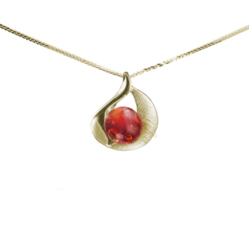 design hanger in geelgoud met glasbol