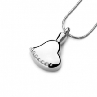 ashanger Hart in zilverkleur + zirkonia