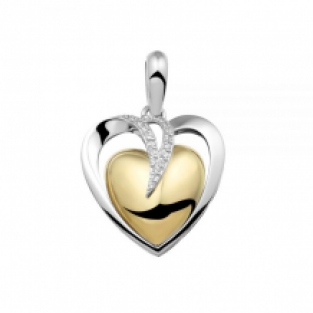 Ashanger Hart BiColor silver / Goldplated