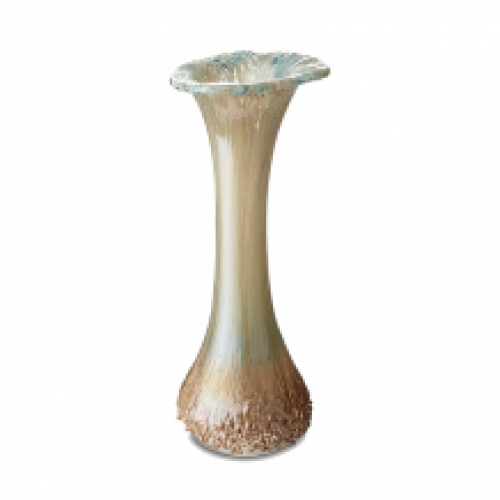 Bloemenvaas met askamer Turquoise-Beige