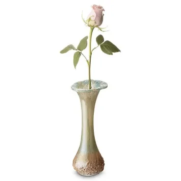 Bloemenvaas met askamer Turquoise-Beige
