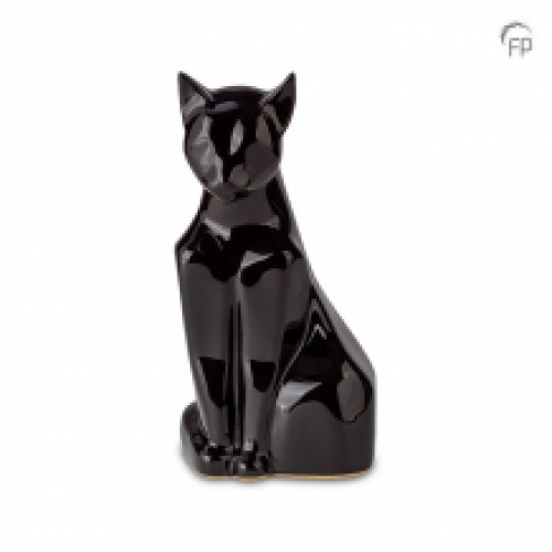 dieren urn Kat in Zwart (glanzend)
