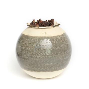 Flora urn beige met grijs