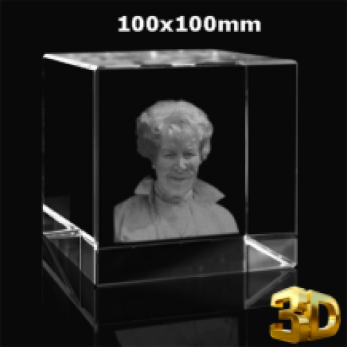 fotoglas kubus 100x100mm met 3D gravure.