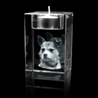 FotoGlas waxine met hond