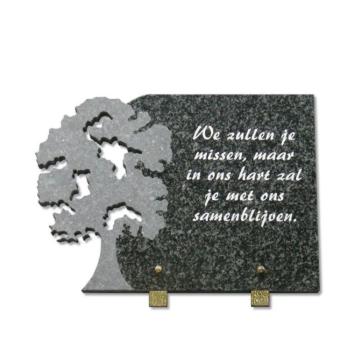 gedenksteen25x35cm met boom