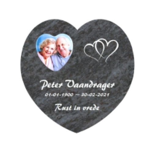 hart gedenksteen met hart fotokeramiek
