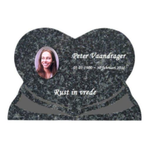 hart gedenksteen met fotokeramiek