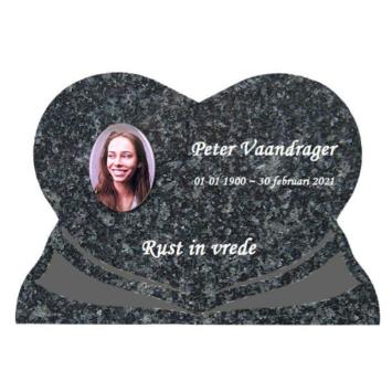hart gedenksteen met fotokeramiek