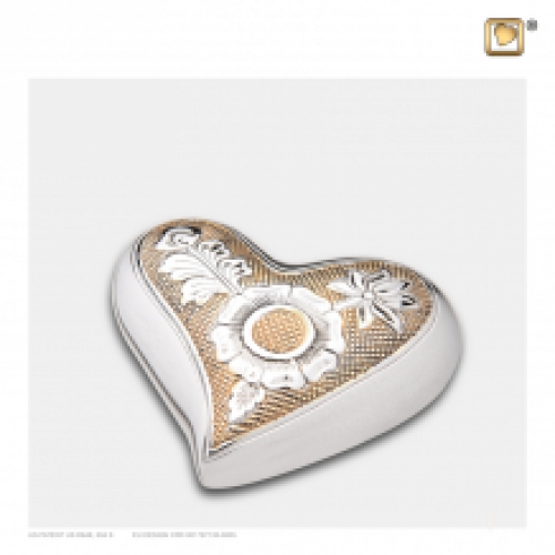 Hart urn met bloemen - H250