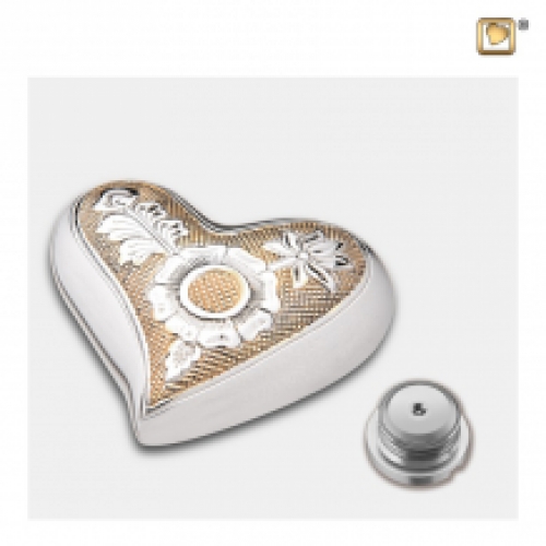 Hart urn met bloemen - H250