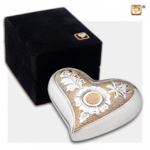 Hart urn met bloemen - H250