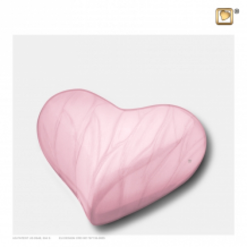 Hart urn in Parel Roze  - H667