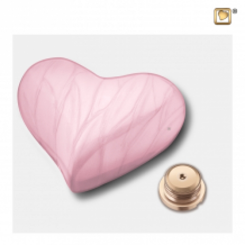 Hart urn in Parel Roze  - H667
