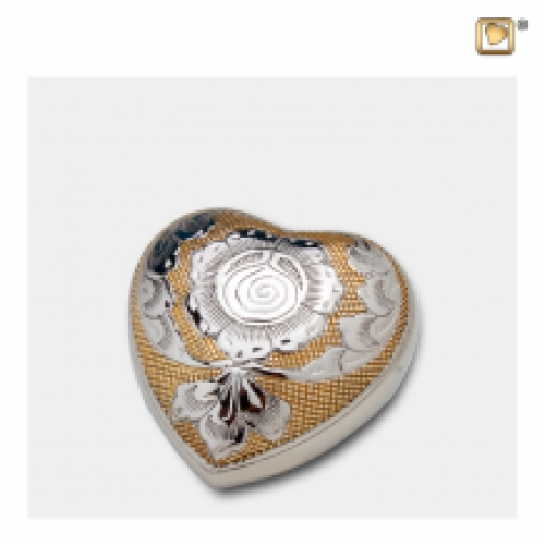 Hart urn met bloemen H673