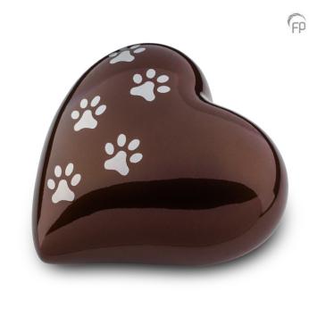 hart dieren urn met pootafdrukken